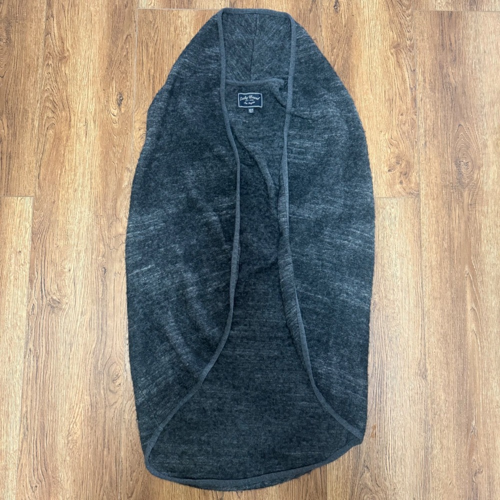 Lucky Brand Wool Charcoal‎ Knit Open Front Long Cardigan Vest Women XS/Small